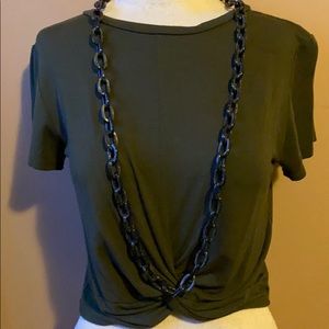 Black acrylic necklace 41” long